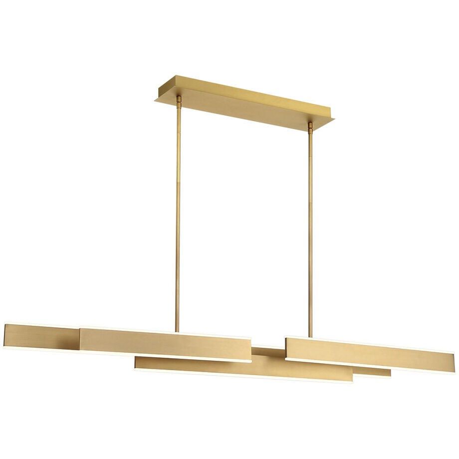 Cameno Linear Chandelier Ceiling Light in Gold, Large