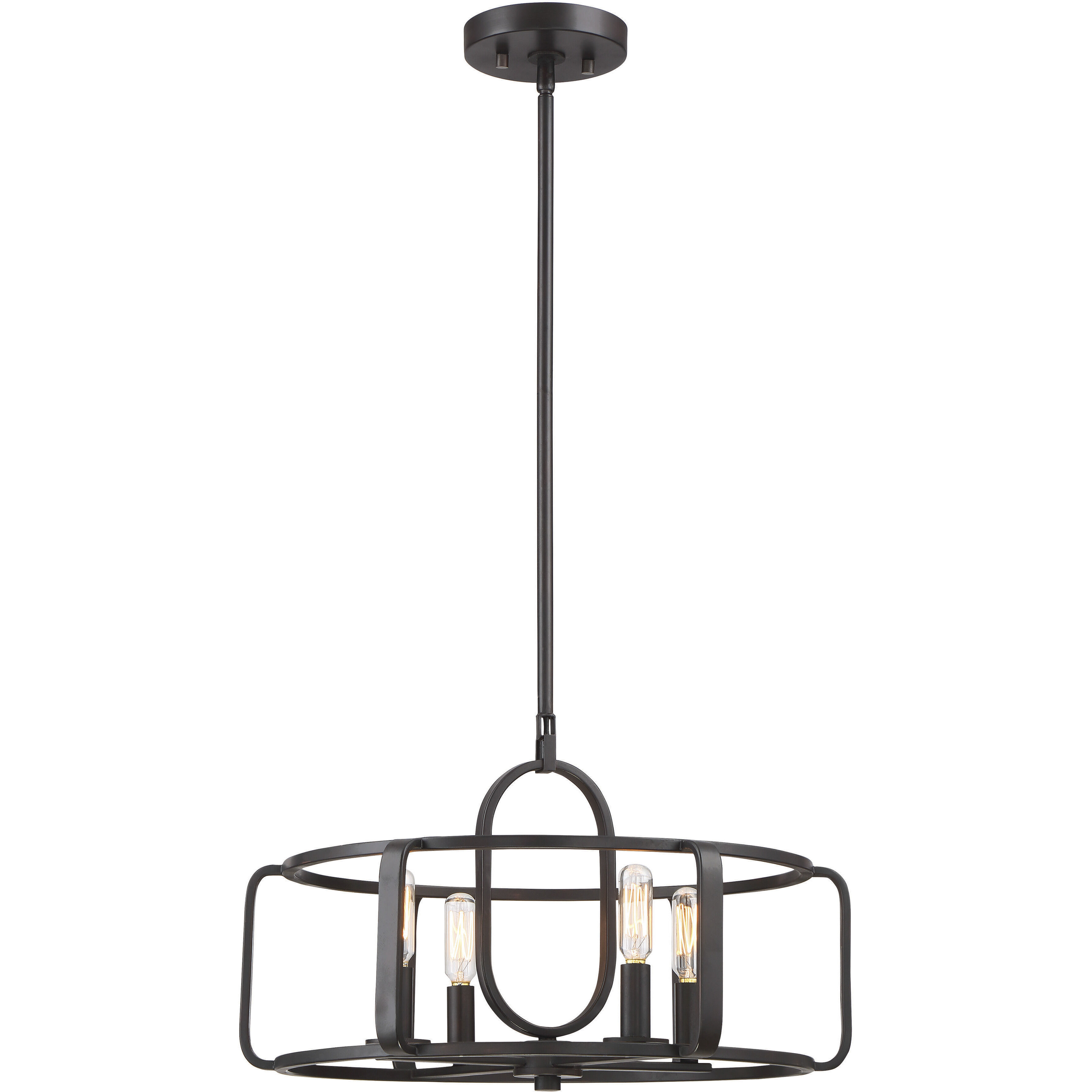 Santina 4 Light 18 inch English Bronze Covertible SemiFlush Ceiling Light, Convertible