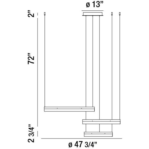 Minuta LED 48 inch Sand White Chandelier Ceiling Light