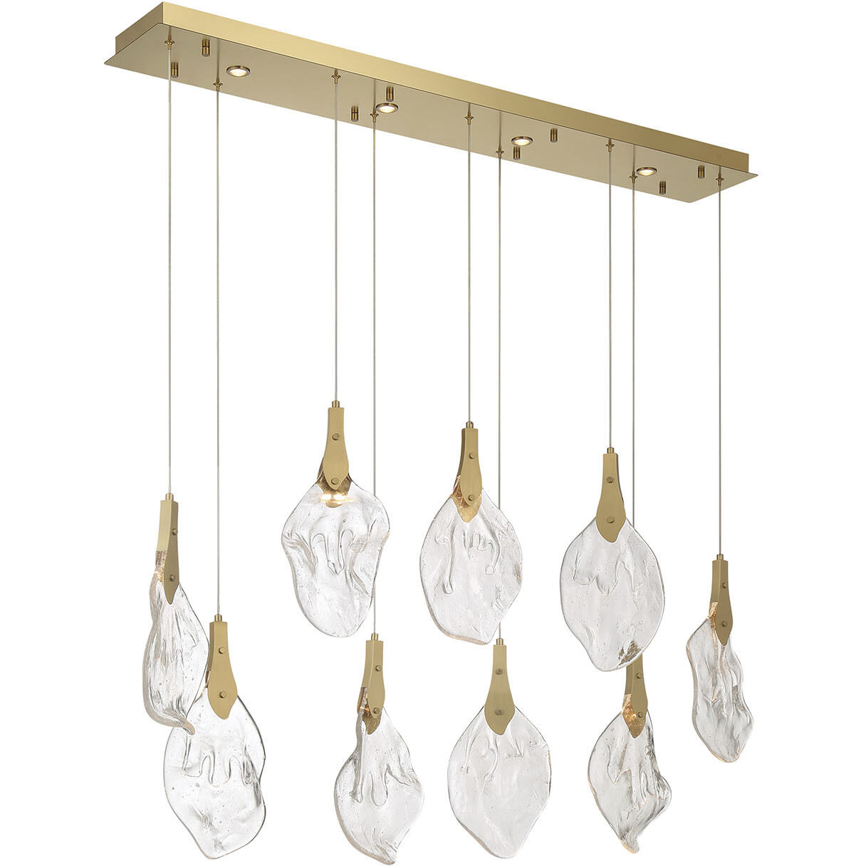 Jateo LED 51.25 inch Gold Linear Chandelier Ceiling Light