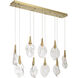 Jateo LED 51.25 inch Gold Linear Chandelier Ceiling Light