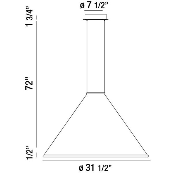Valley LED 31.5 inch Chrome Pendant Ceiling Light, Large
