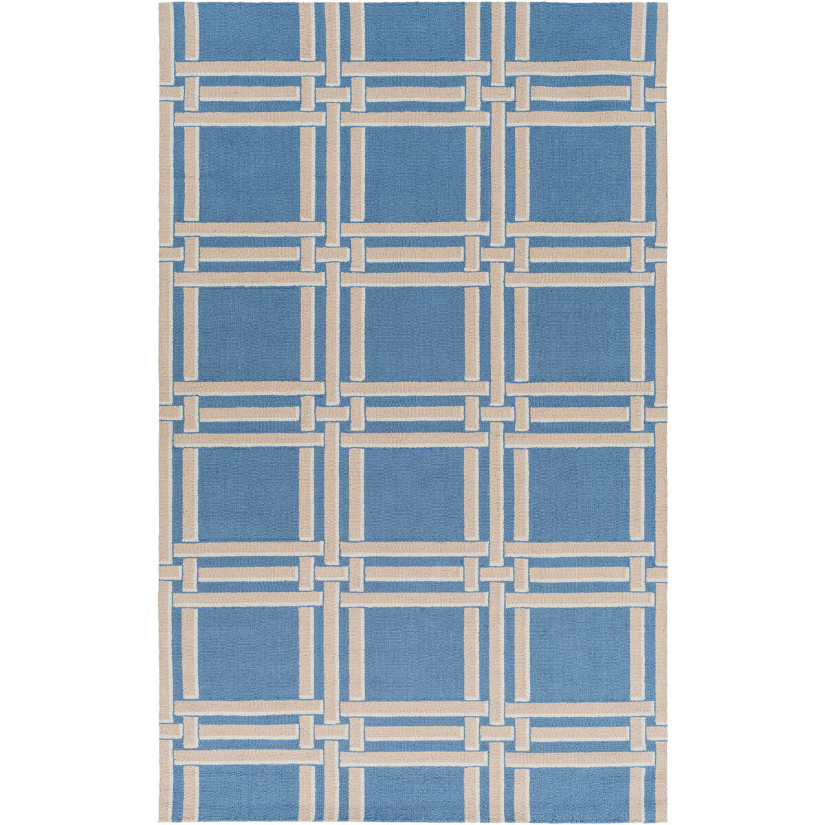 Lockhart 72 X 48 inch Blue and Neutral Area Rug, Wool