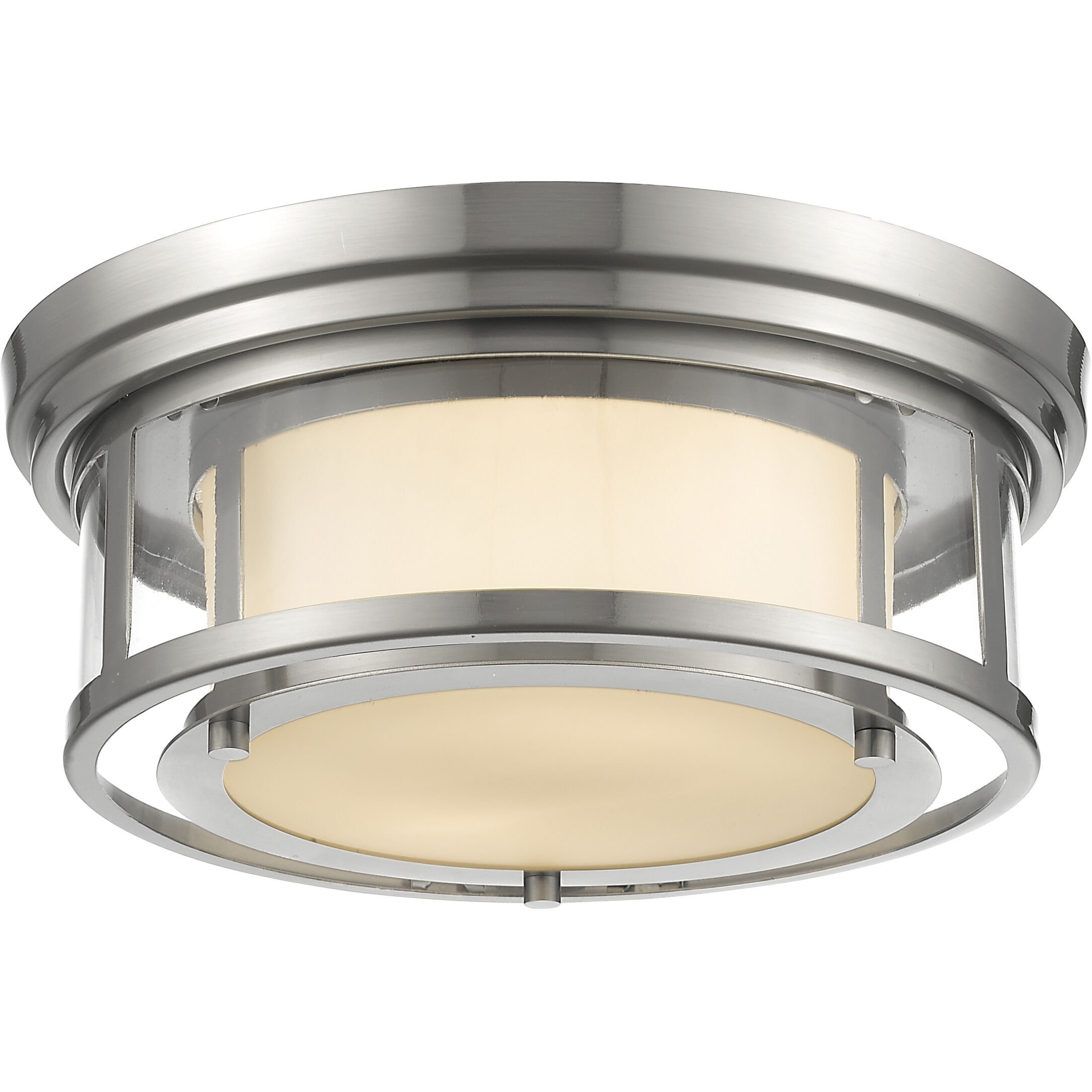 Luna 2 Light 13 inch Brushed Nickel Flush Mount Ceiling Light