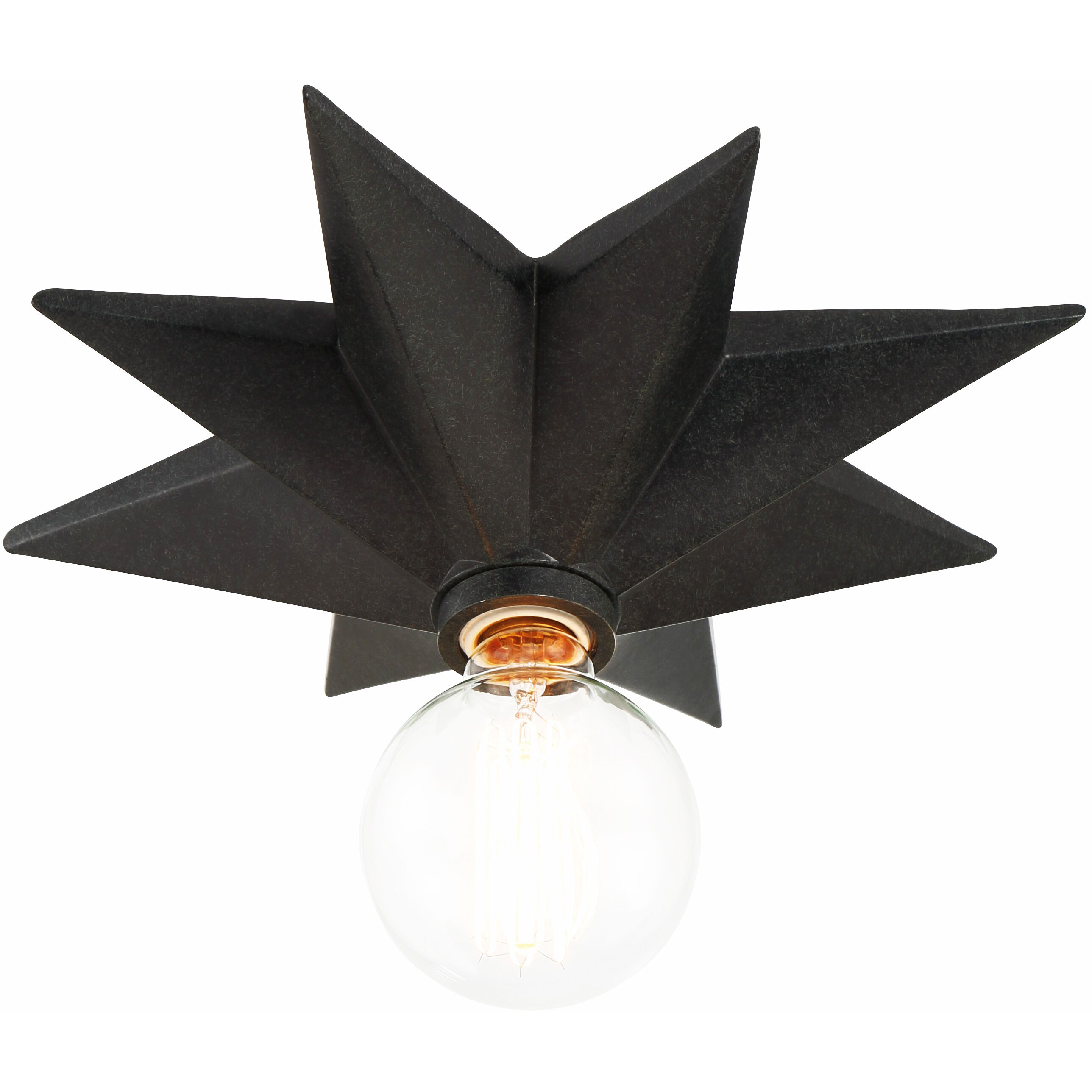 Astro 1 Light 12 inch Black Flush Ceiling Light