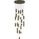 Ronda LED 20 inch Weathered Brass Multi Drop Chandelier Ceiling Light