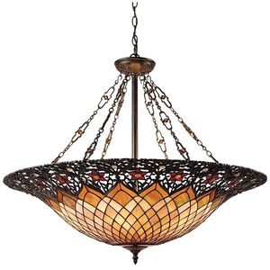 Adriana 6 Light 32 inch Vintage Bronze Pendant Ceiling Light, Naturals