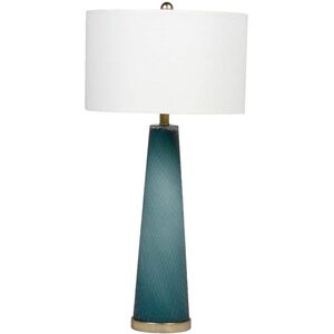 Brianna 33.5 inch Blue Hand-Cut Glass / Champagne Table Lamp Portable Light