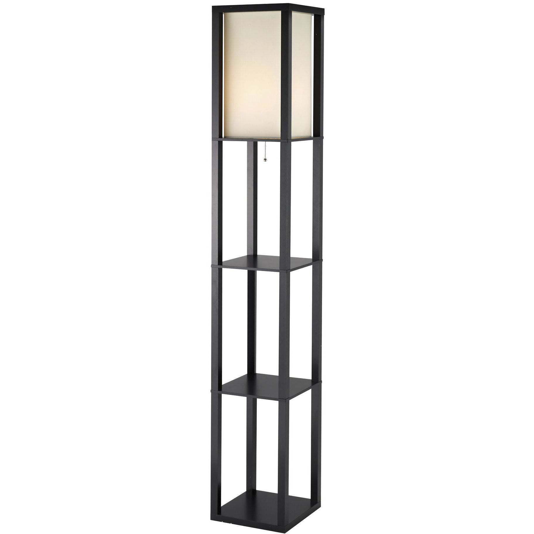 Titan 72 inch 150 watt Black Tall Shelf Floor Lamp Portable Light