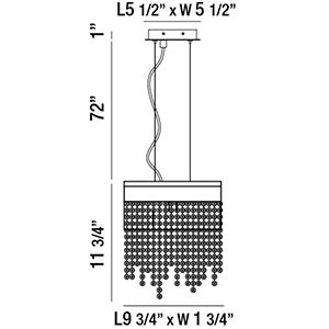 Rossi LED 2 inch Chrome Pendant Ceiling Light