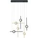Barletta 6 Light 7.75 inch Gold and Black Chandelier Ceiling Light