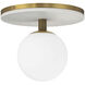Carnagie LED 15 inch Antique Brass Flush Mount Ceiling Light