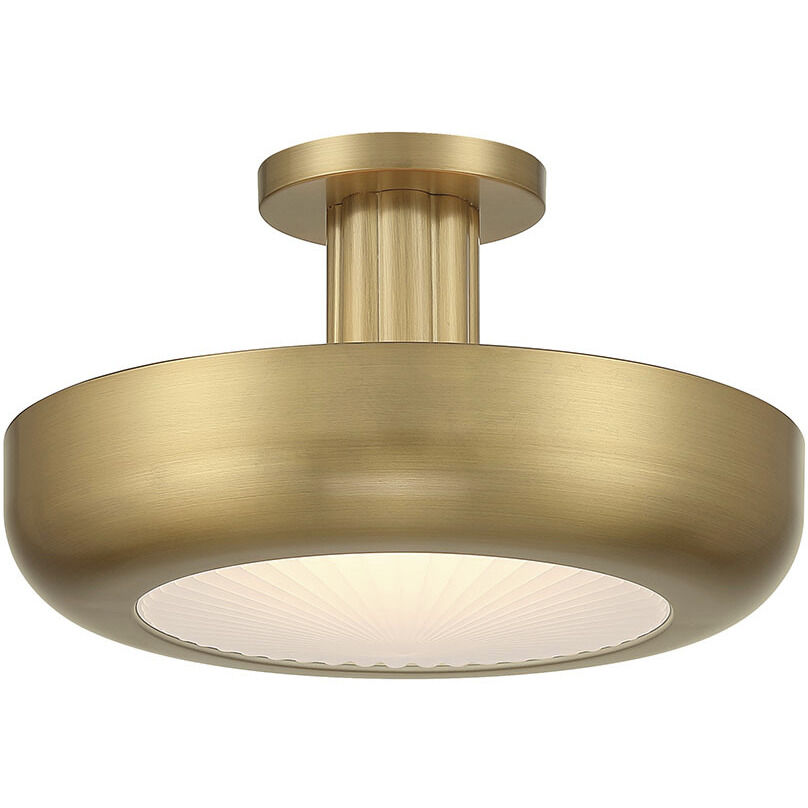 Macey LED 16 inch Antique Brass Semi-Flush Mount Ceiling Light