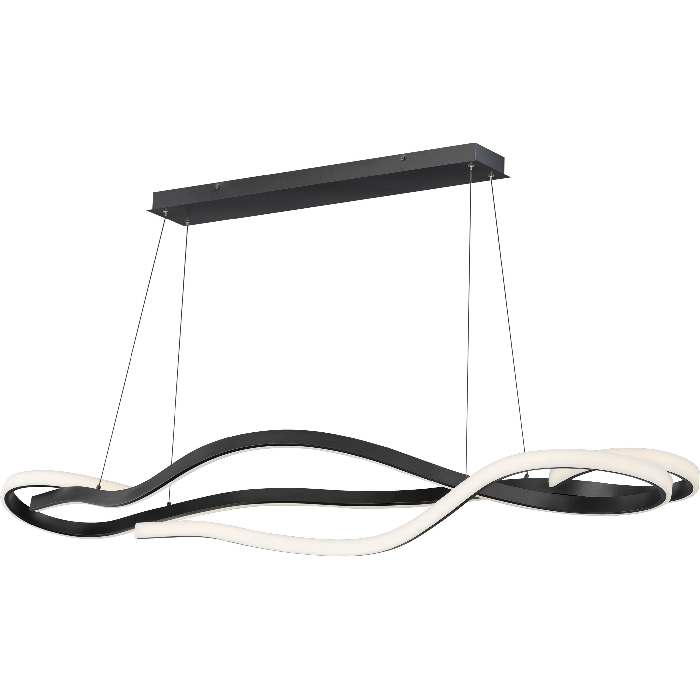 Serpentine LED 59.75 inch Black Linear Pendant Ceiling Light