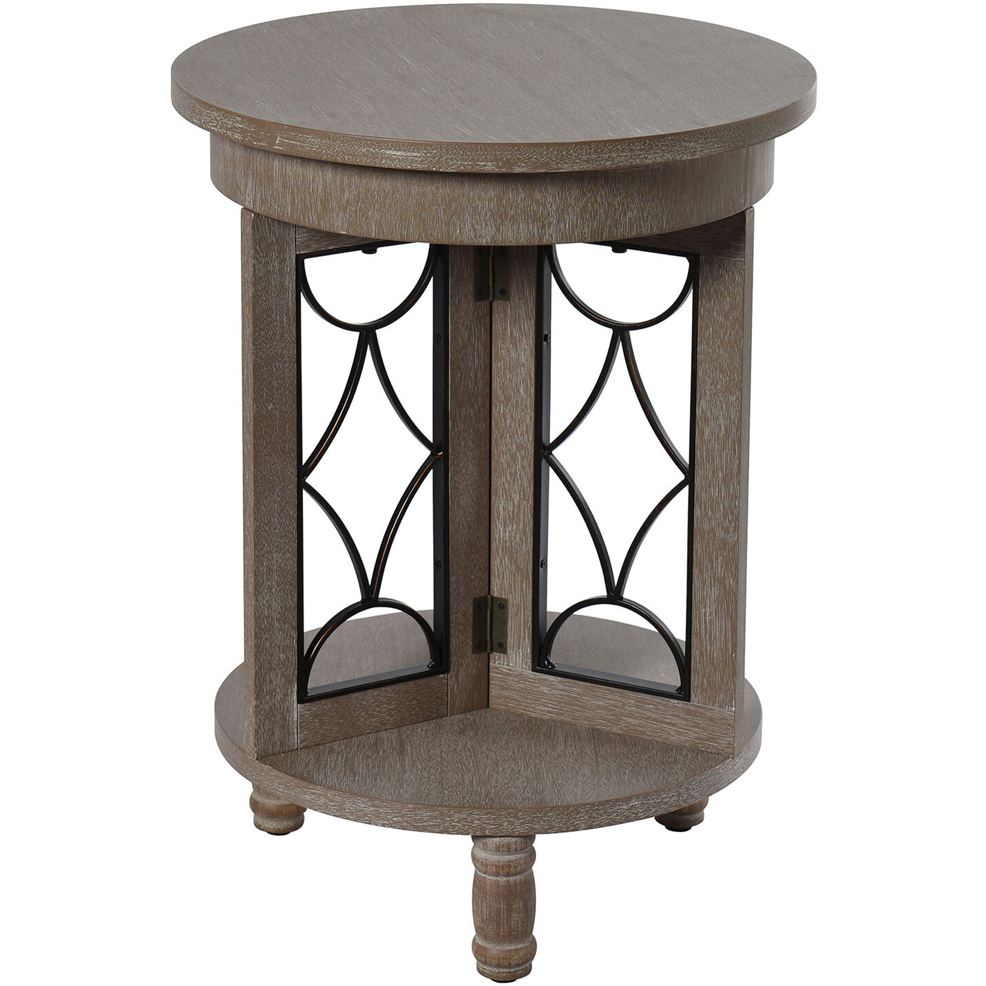 Tipton 24 X 18 inch White Washed and Black Side Table