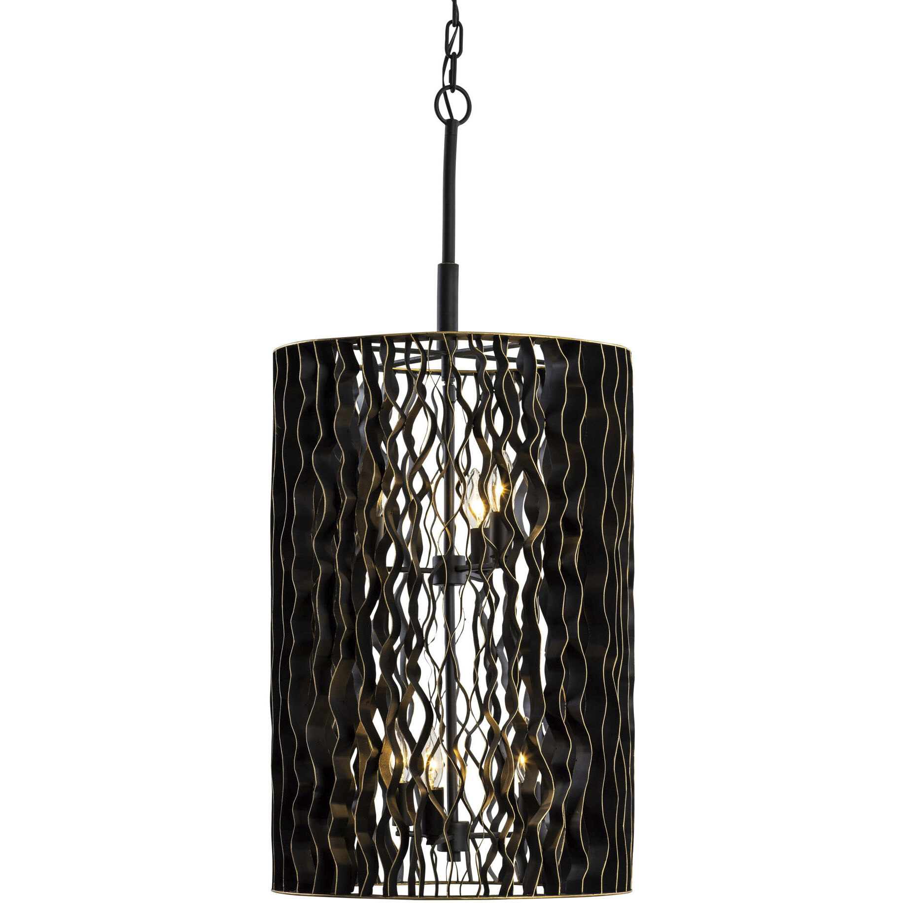 Estela 6 Light 16 inch Matte Black and French Gold Foyer Pendant Ceiling Light, Smithsonian Collaboration