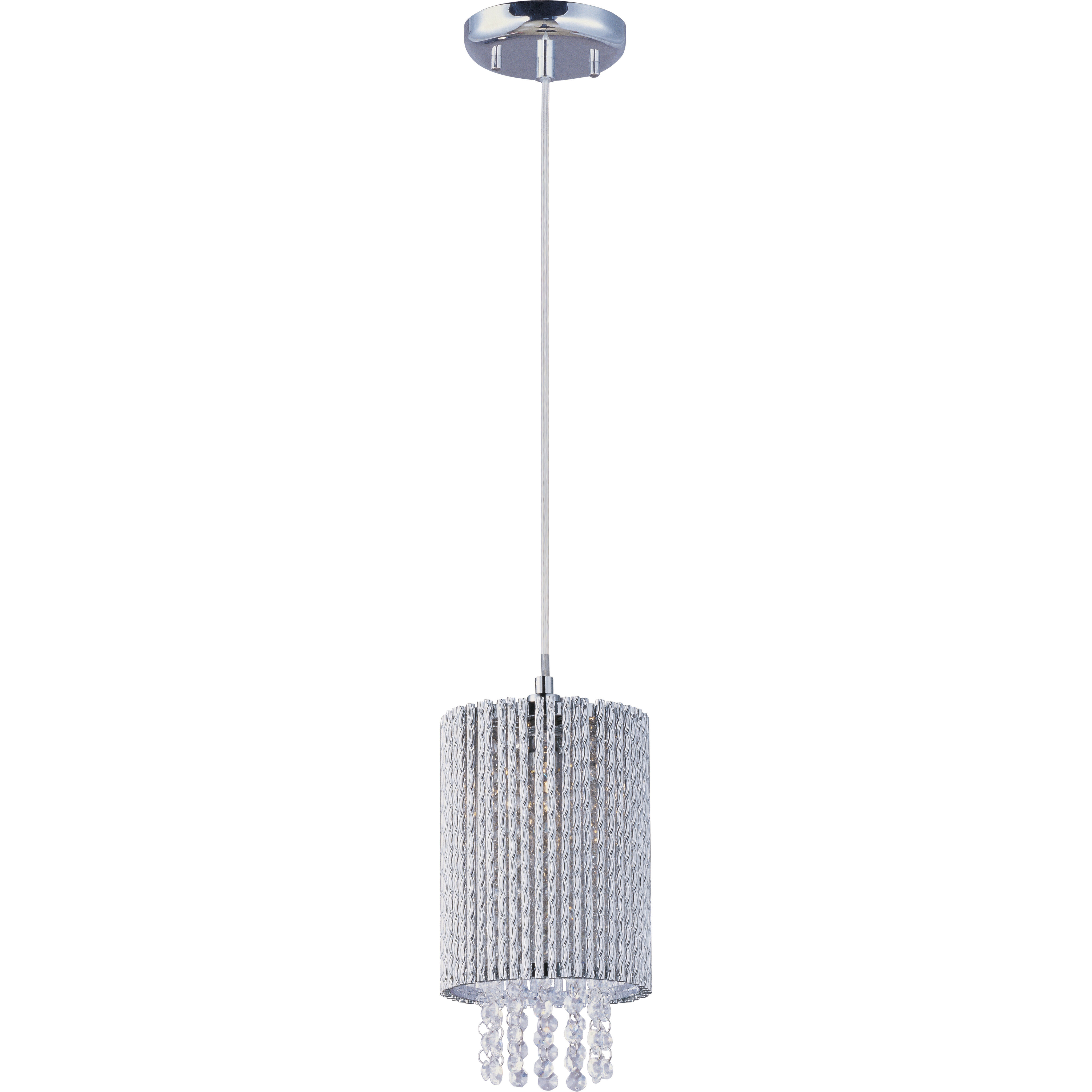 Spiral 1 Light 6 inch Polished Chrome Single Pendant Ceiling Light
