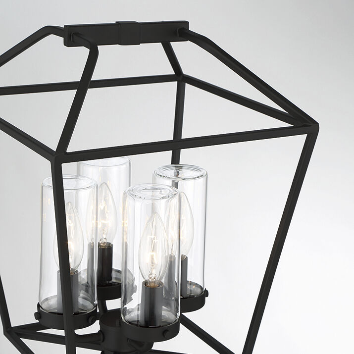 Bastille 4 Light 18 inch Satin Black Outdoor Post Light