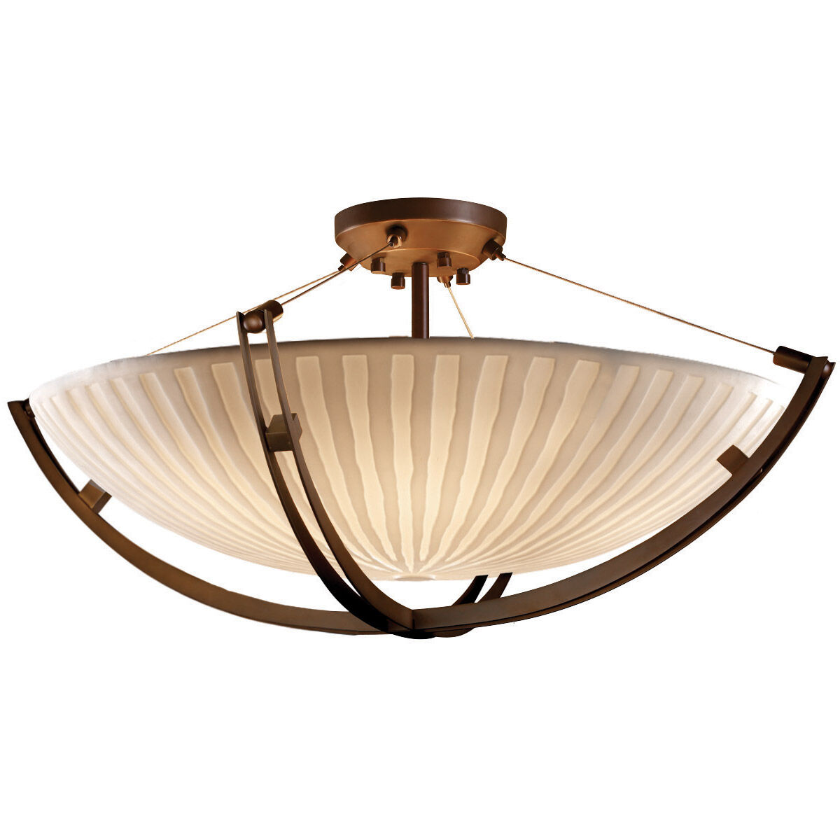 Porcelina LED 42 inch Dark Bronze Semi-Flush Ceiling Light