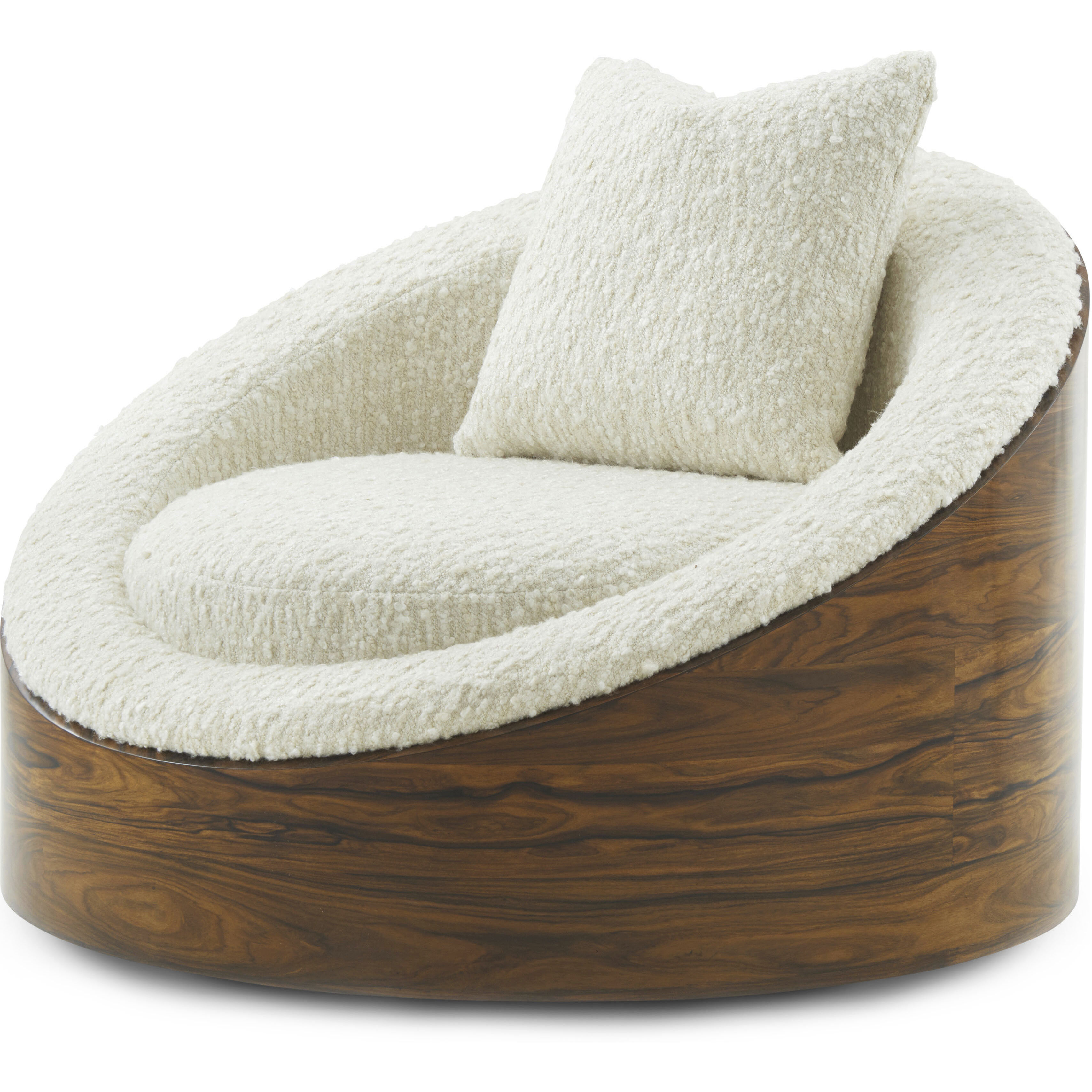 Rowan Dark Rosewood Swivel Chair, Wooden, Upholstered