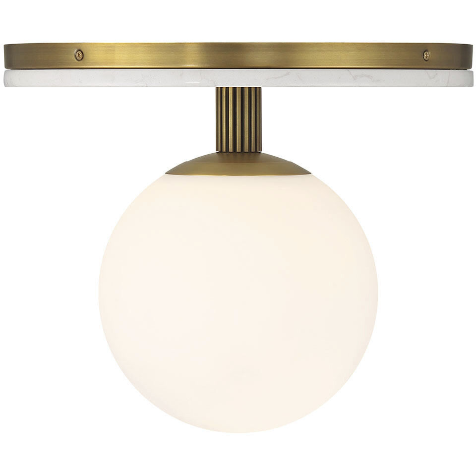 Carnagie LED 15 inch Antique Brass Flush Mount Ceiling Light