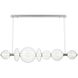 Atomo Linear Chandelier Ceiling Light in Chrome, Clear