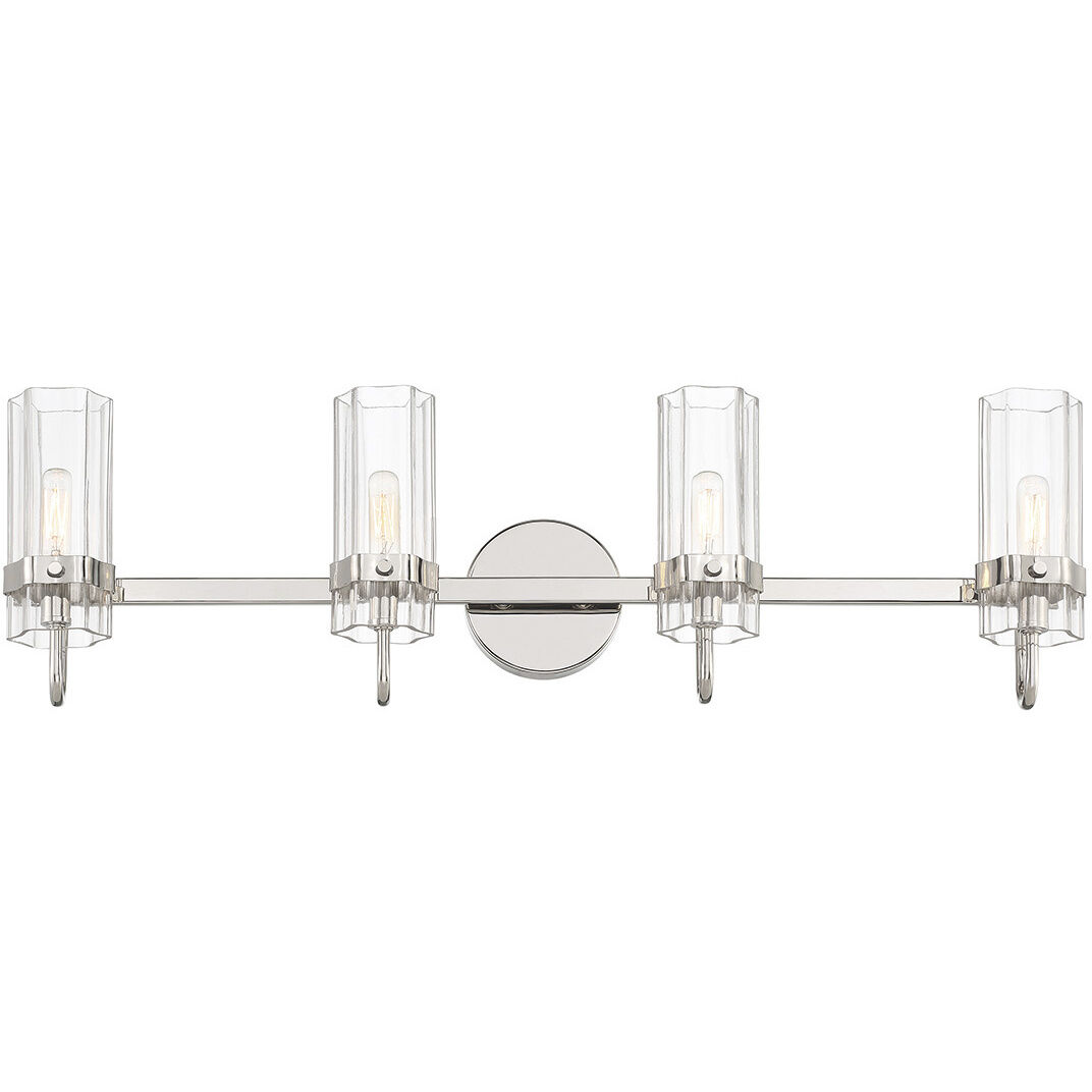 Brook 4 Light 31 inch Chrome Vanity Light Wall Light