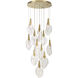 Jateo LED 24 inch Gold Multi Drop Chandelier Ceiling Light