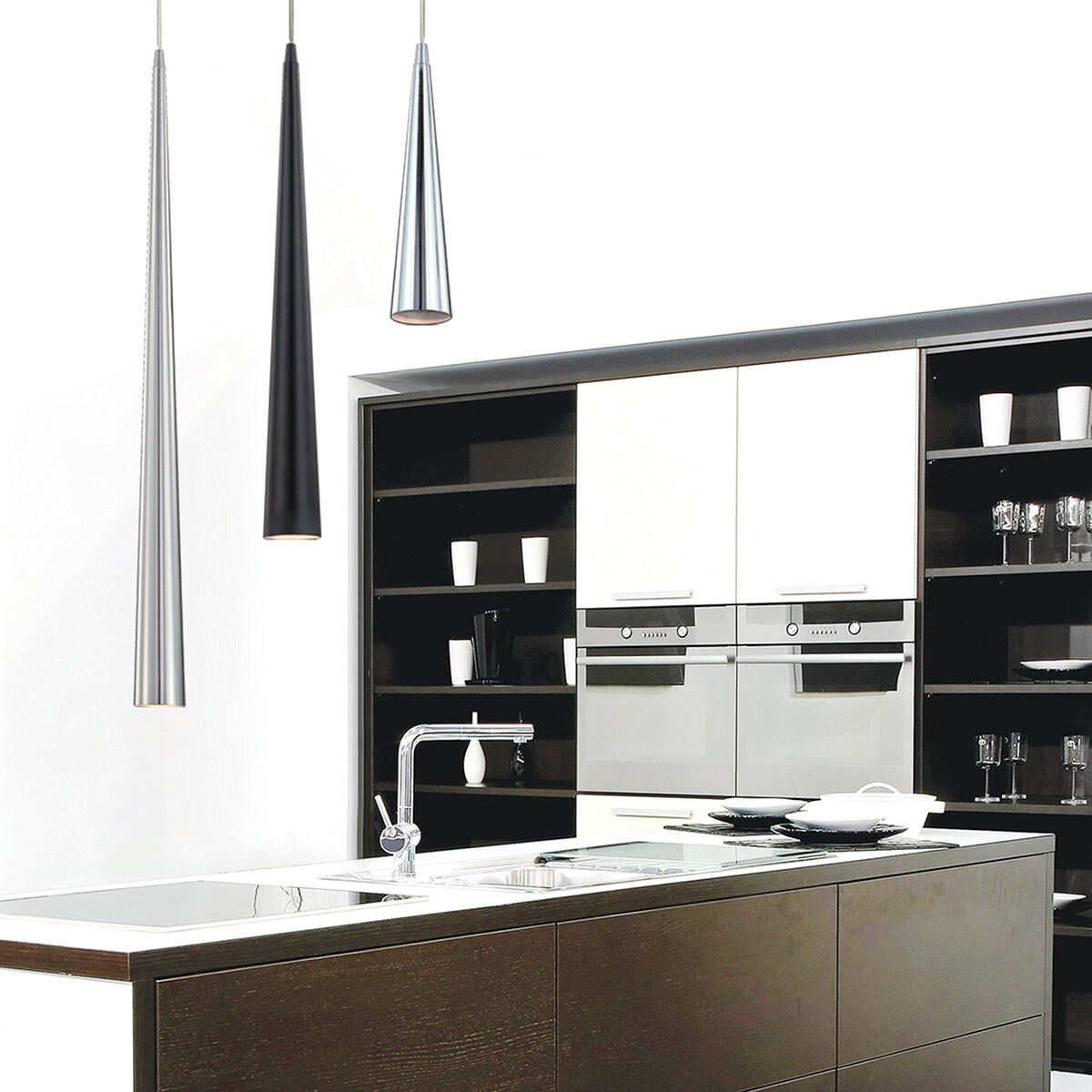 Sliver 1 Light 2.75 inch Black Pendant Ceiling Light, Large