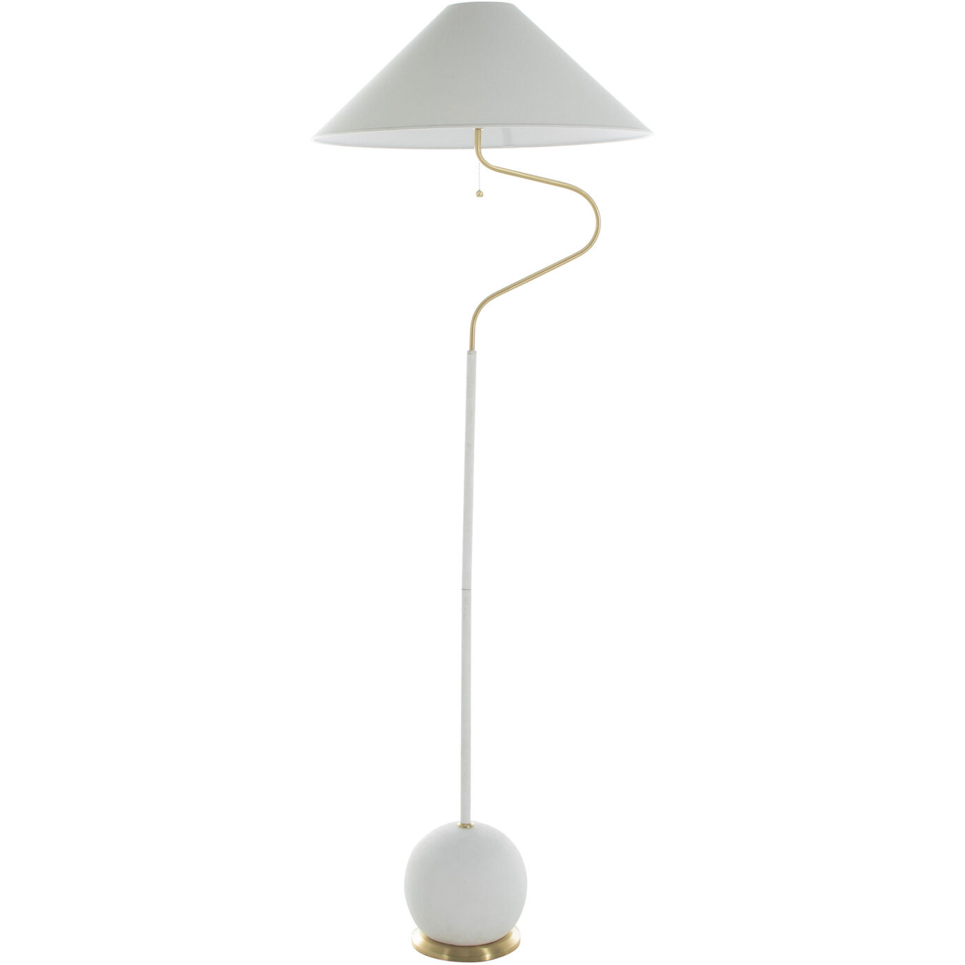 Lombard 67.5 inch Plaster White / Feather White Linen / Brass Table Lamp Portable Light