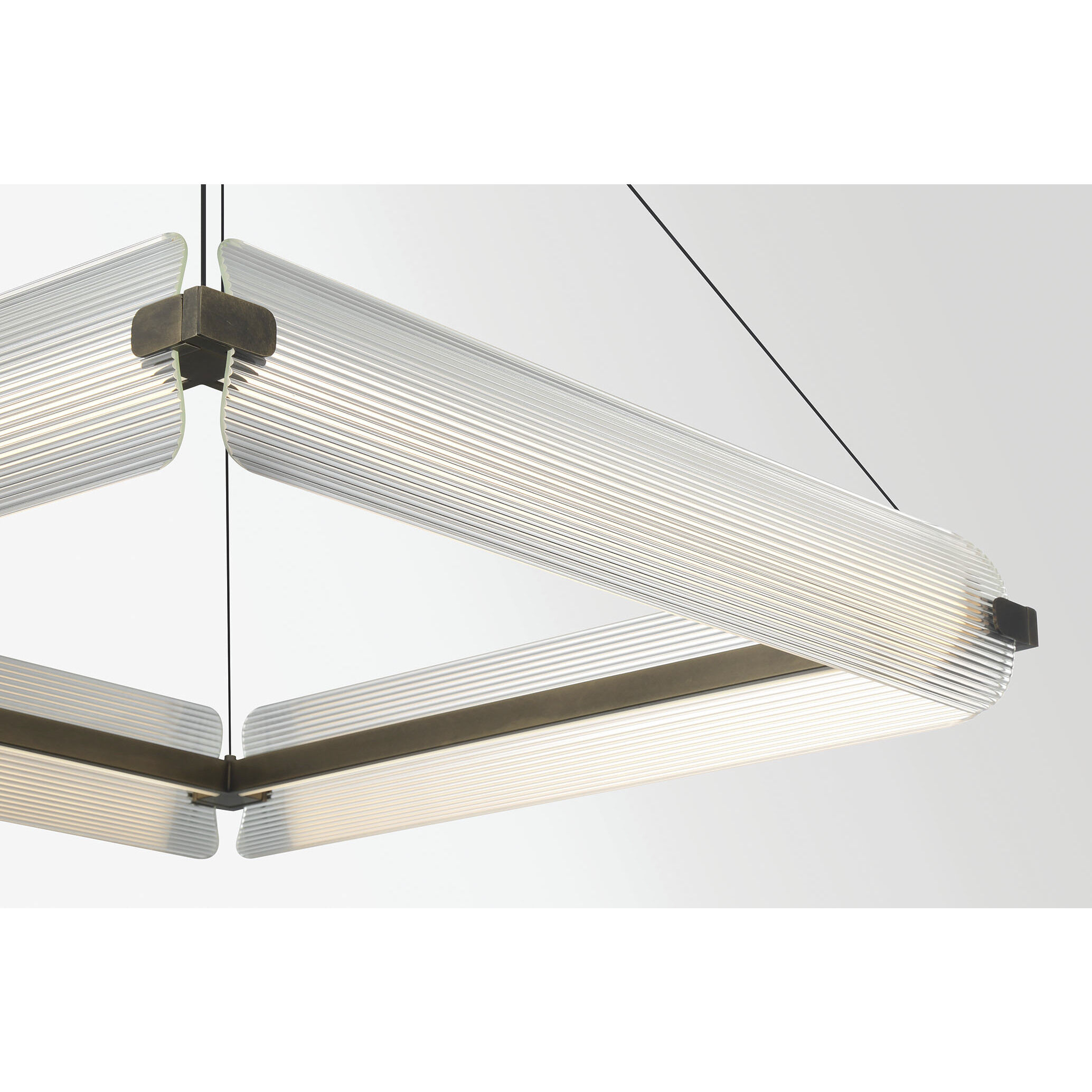 Neoness LED 34.25 inch Weathered Brass Chandelier Ceiling Light in Clear