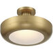 Macey LED 16 inch Antique Brass Semi-Flush Mount Ceiling Light