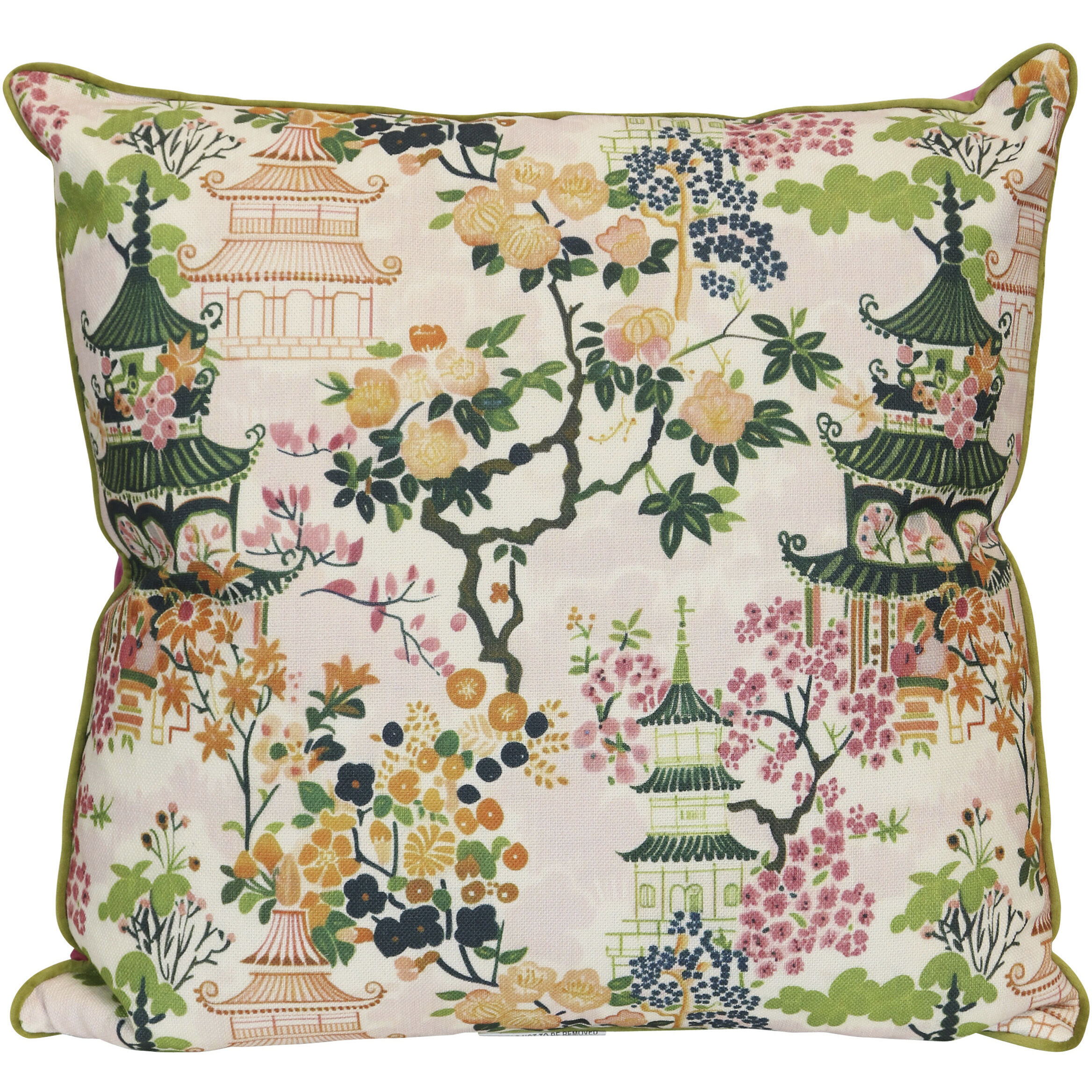 Chinoiserie 22 inch Multicolor Pillow