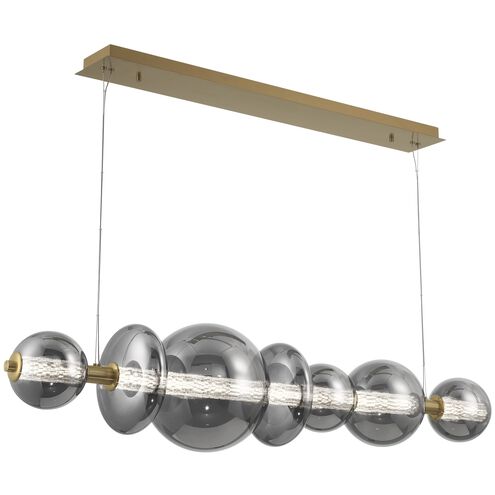 Atomo Linear Chandelier Ceiling Light in Gold, Smoke