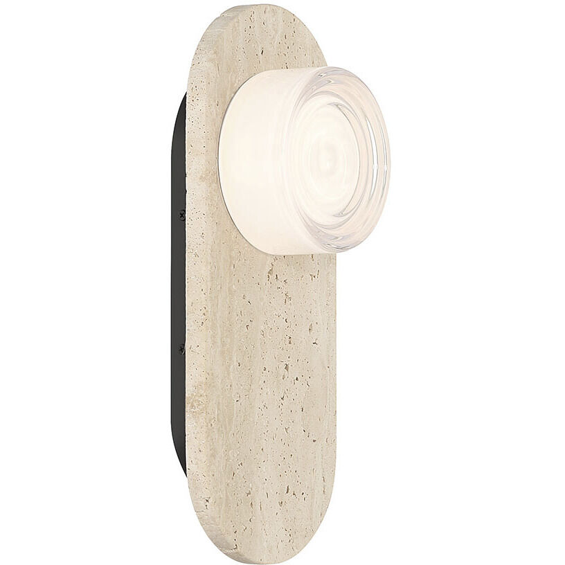 Sternn LED 15 inch Travertine Outdoor Wall Sconce in Clear Smooth