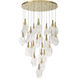 Jateo LED 39.5 inch Gold Multi Drop Chandelier Ceiling Light