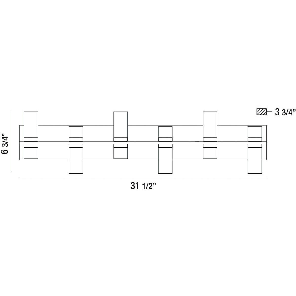 Netto LED 32 inch Chrome Vanity Light Wall Light