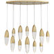 Ecrou Linear Chandelier Ceiling Light in Gold