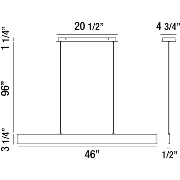Rogers LED 1 inch White Pendant Ceiling Light, Large