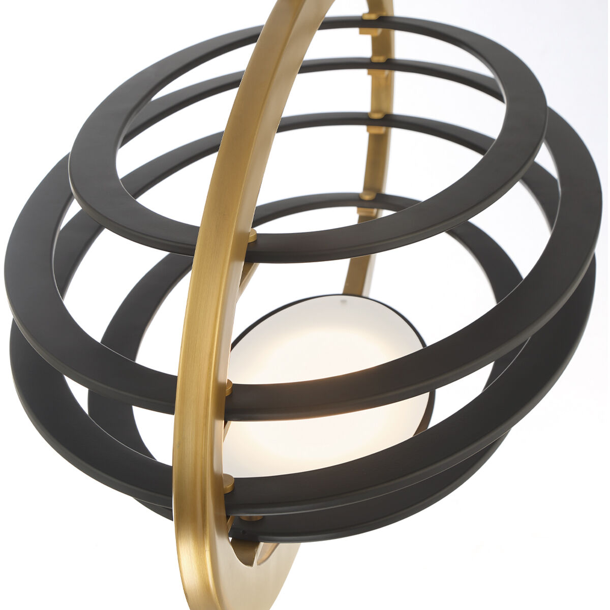 Ombra LED 17 inch Dark Bronze and Polished Nickel Chandelier Ceiling Light