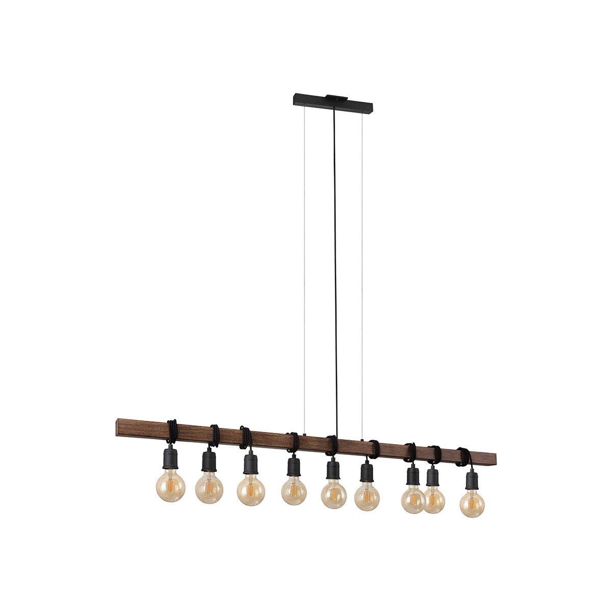 Violon 9 Light 59 inch Black/Dark Brown Kitchen Island Pendant Ceiling Light