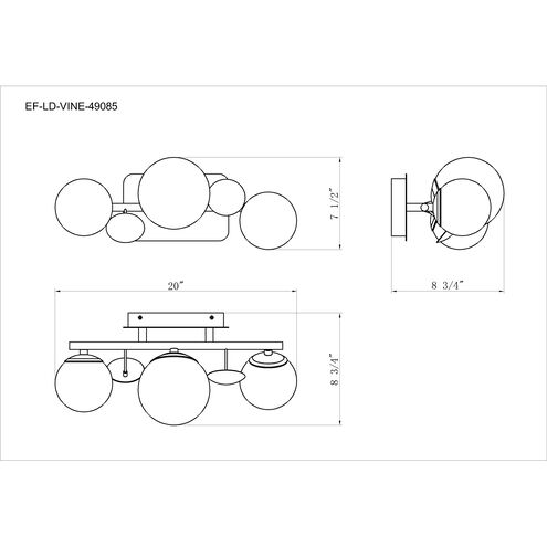 Vine 3 Light 20 inch Polished Nickel Vanity Light Wall Light
