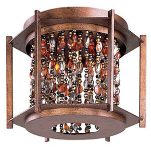 Trinket 3 Light 13.5 inch Chestnut Flush Mount Ceiling Light