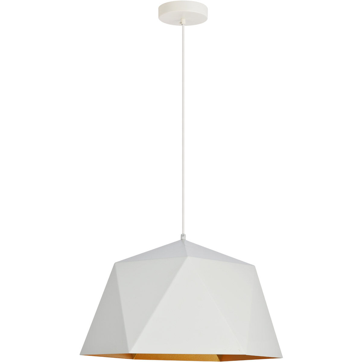 Arden 1 Light 18 inch White with Golden Inside Pendant Ceiling Light