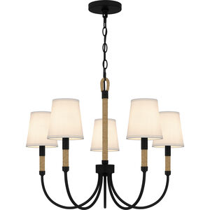 Bayside 5 Light 25 inch Matte Black Chandelier Ceiling Light