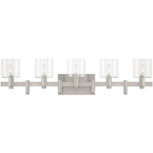 Decato 5 Light 37.75 inch Satin Nickel Vanity Light Wall Light