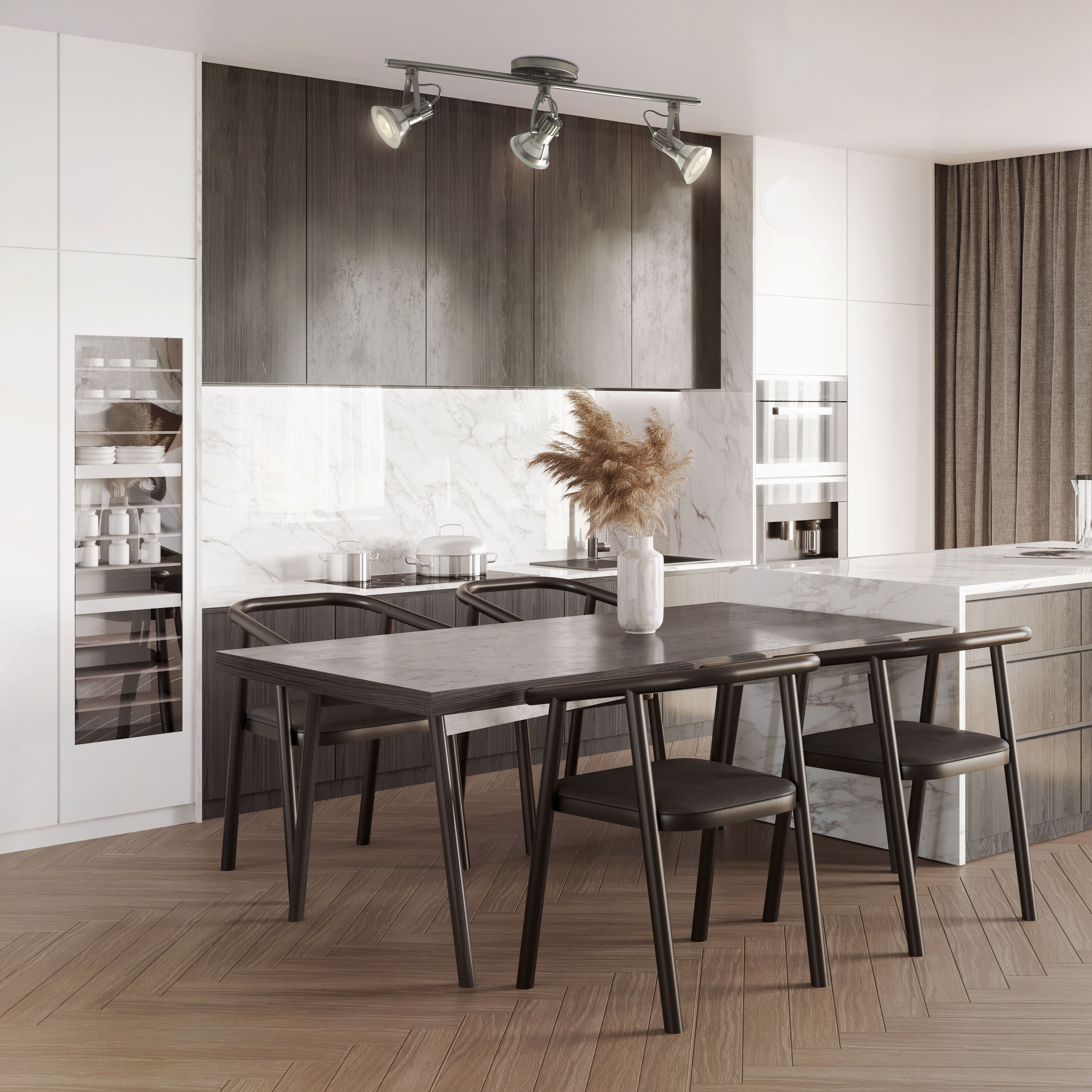 Vortex Satin Nickel Track Ceiling Light