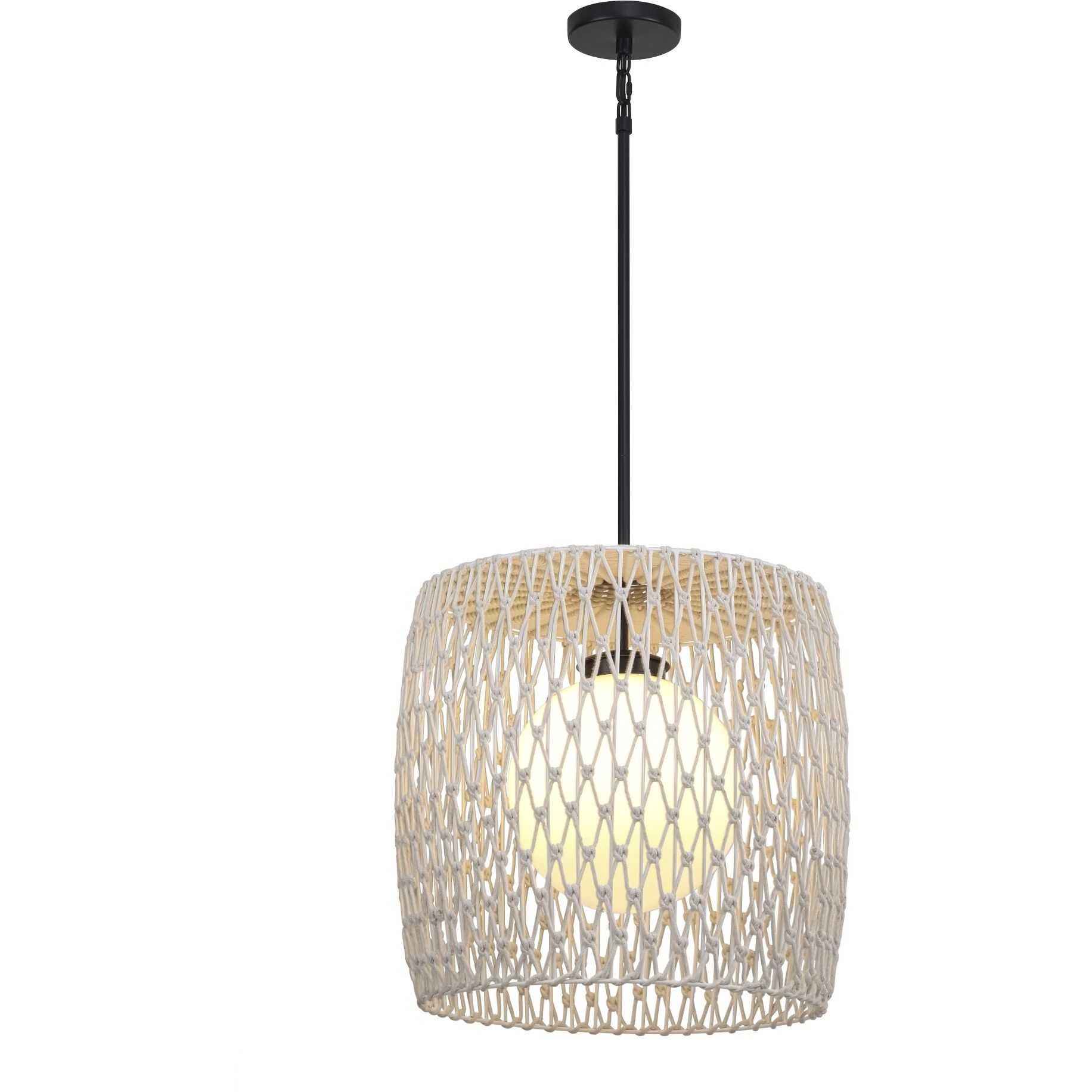 Lara 1 Light 18 inch Black Outdoor Pendant, Both Indoor/Outdoor