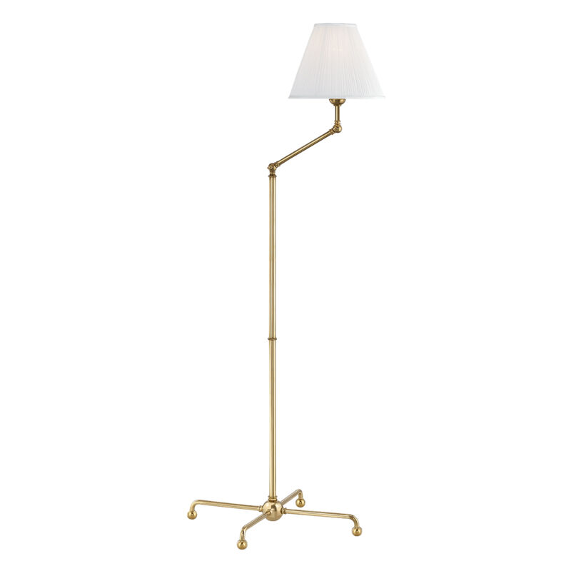 Classic No.1 59.5 inch 75 watt Aged Brass Floor Lamp Portable Light