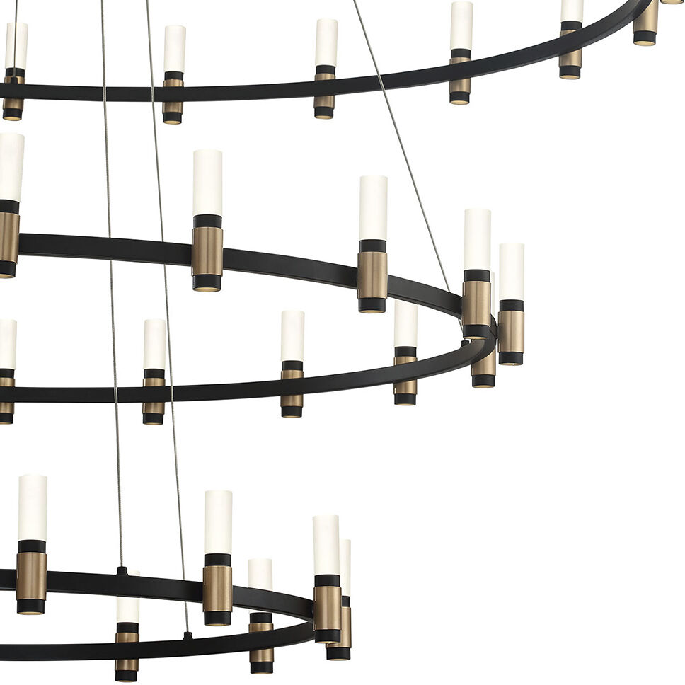 EuroFase 37046-019 Albany LED 60 inch Deep Black/Brass Chandelier Ceiling  Light